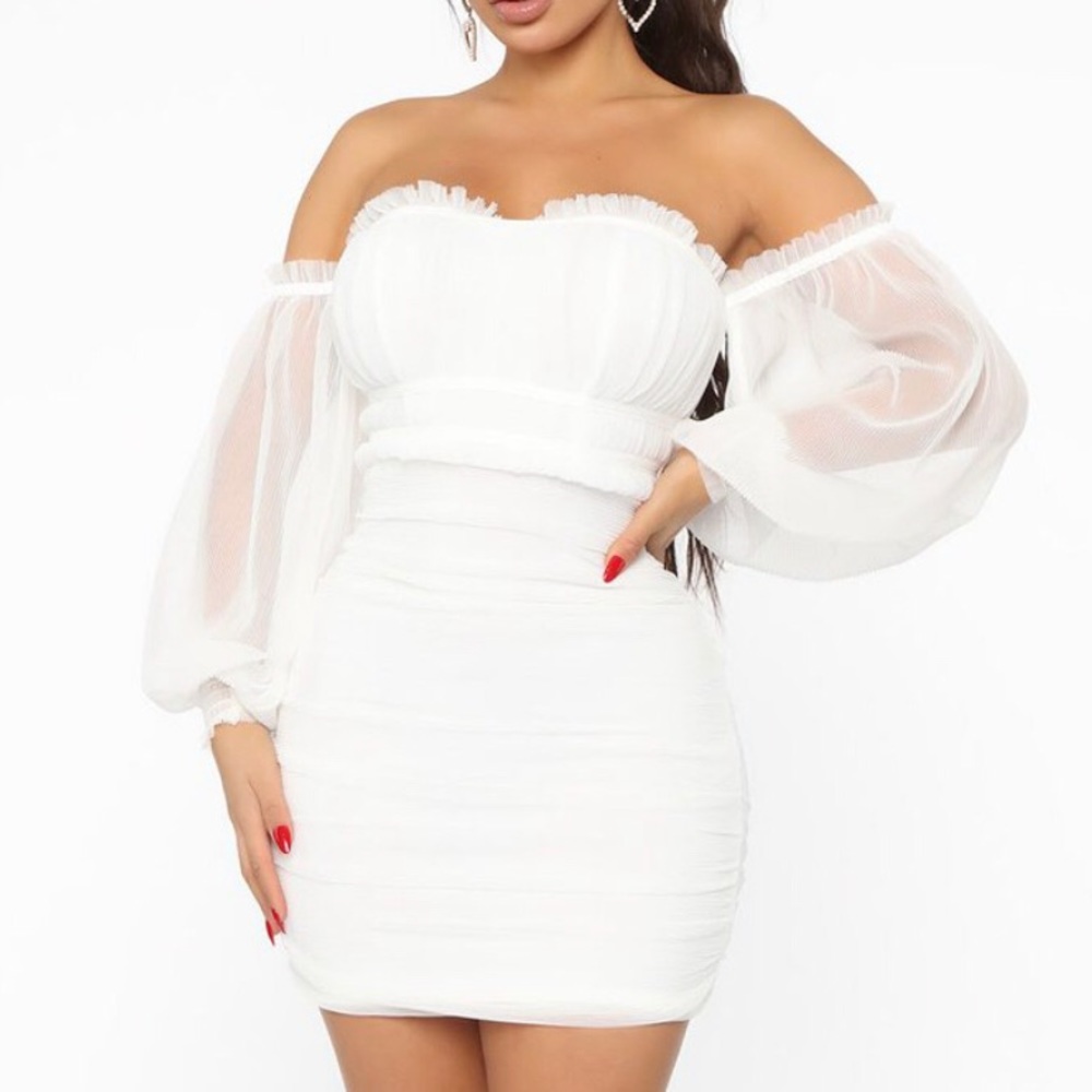 Fashionnova off shoulder white dress